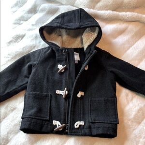 Cozy Black Kids Duffle Coat